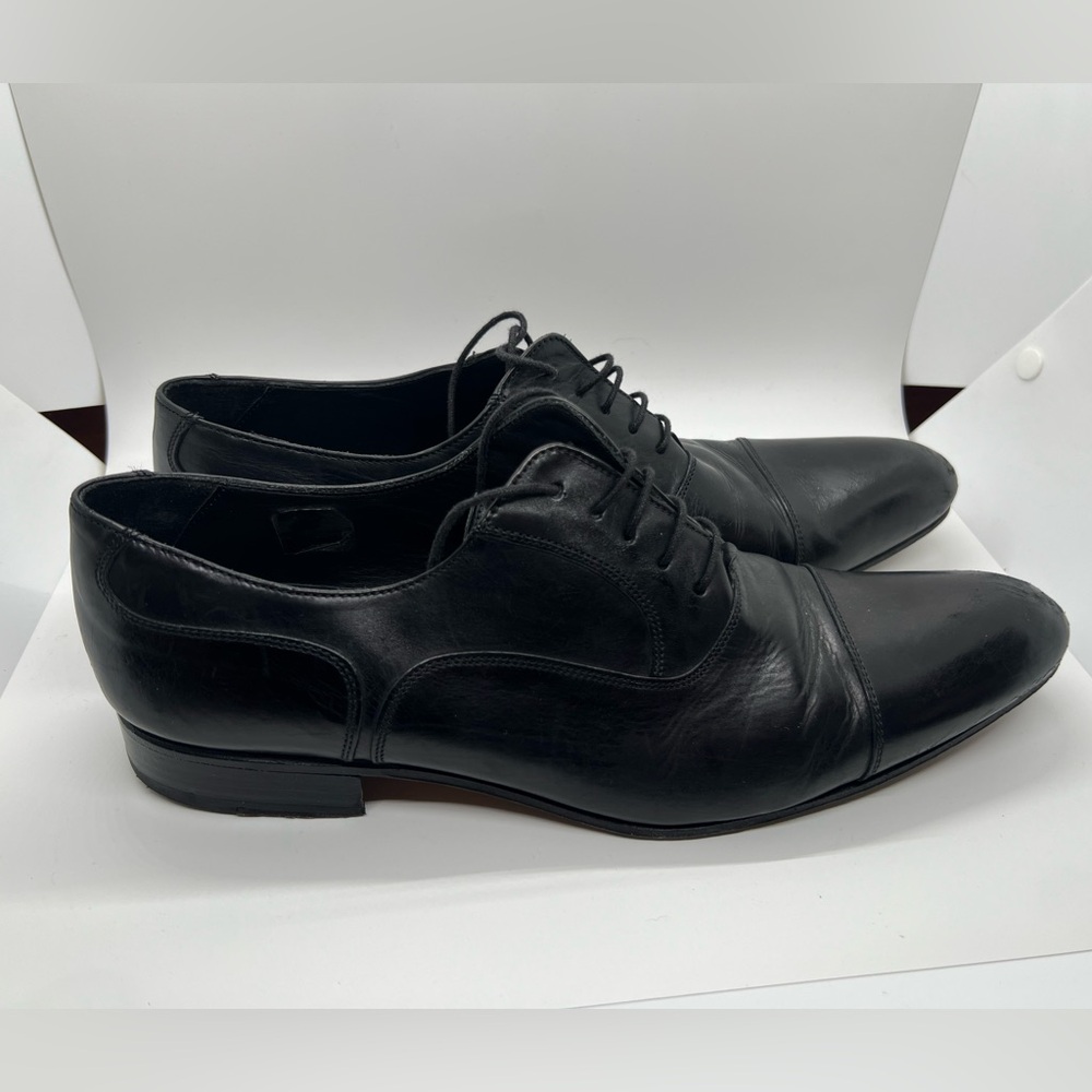 Russell &‎ Bromley Black Leather Cumulus Toe Cap Leather Oxfords Men’s Size 10.5